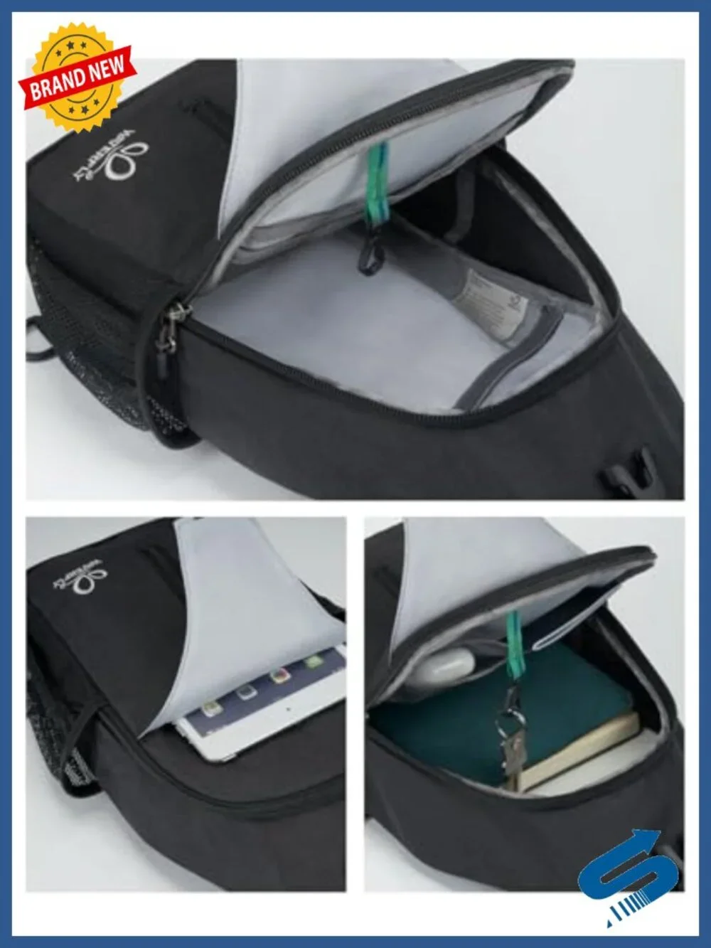 RFID Sling Backpack Crossbody Travel Hiking Daypack Water-resistant Adjustable
